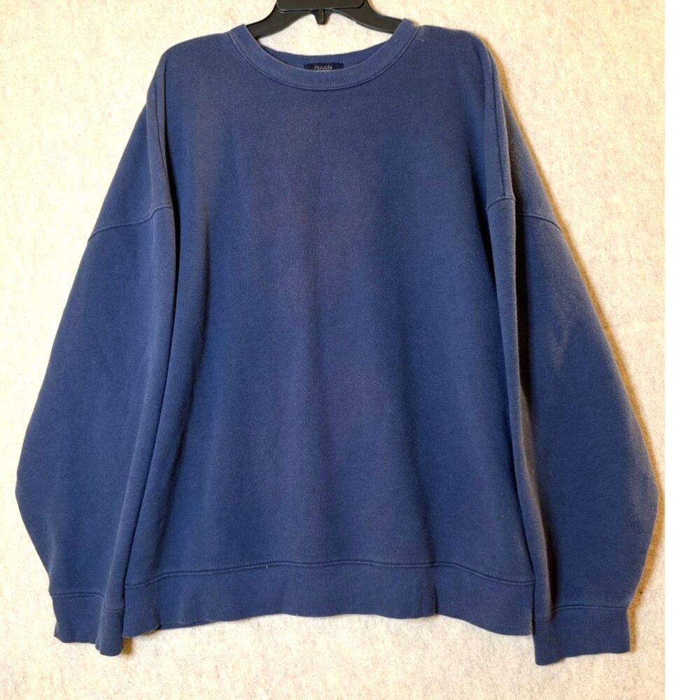 Nuuds XL Blue Crewneck Sweatshirt Cotton Blend Pullover Unisex